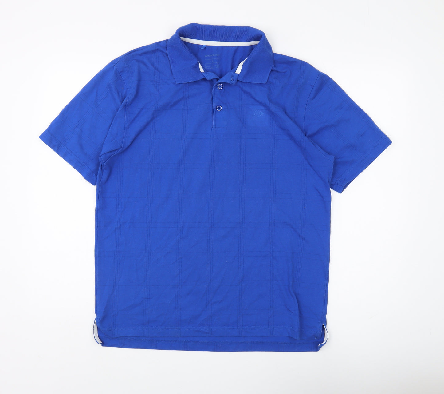 Dunlop Men's Blue Polo Shirt L, Short Sleeve Classic