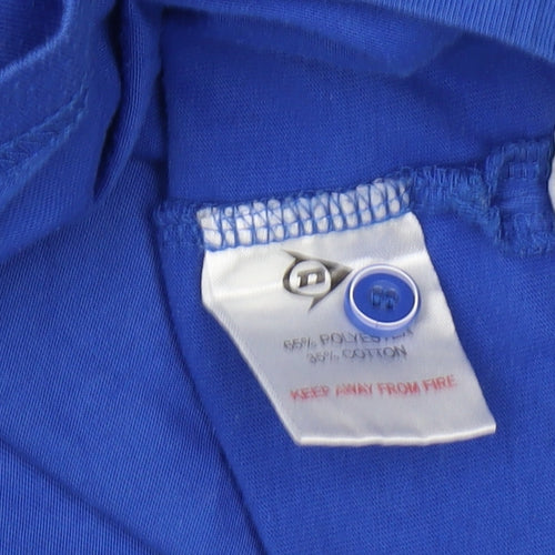 Dunlop Men's Blue Polo Shirt L, Short Sleeve Classic