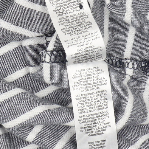 Jasper Conran Men's Grey Striped Cotton Polo L