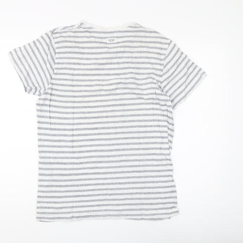 Regatta Men's Grey Striped V-Neck T-Shirt, Size L