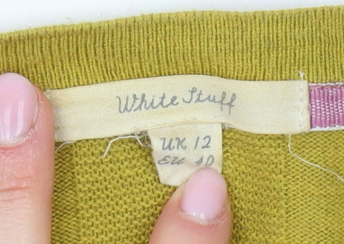 White Stuff Women's Green Cardigan UK 12 Cotton Blend