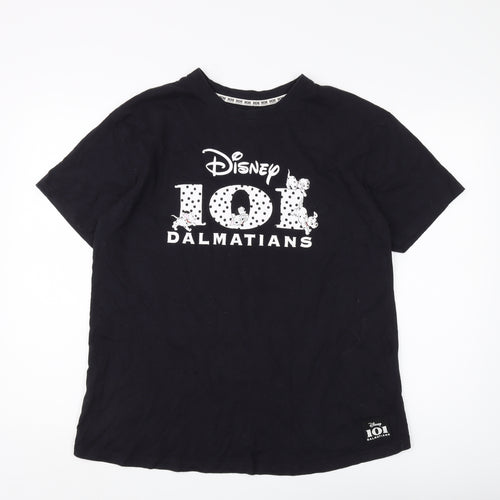 Disney Women's Black 101 Dalmatians T-Shirt, L, Casual