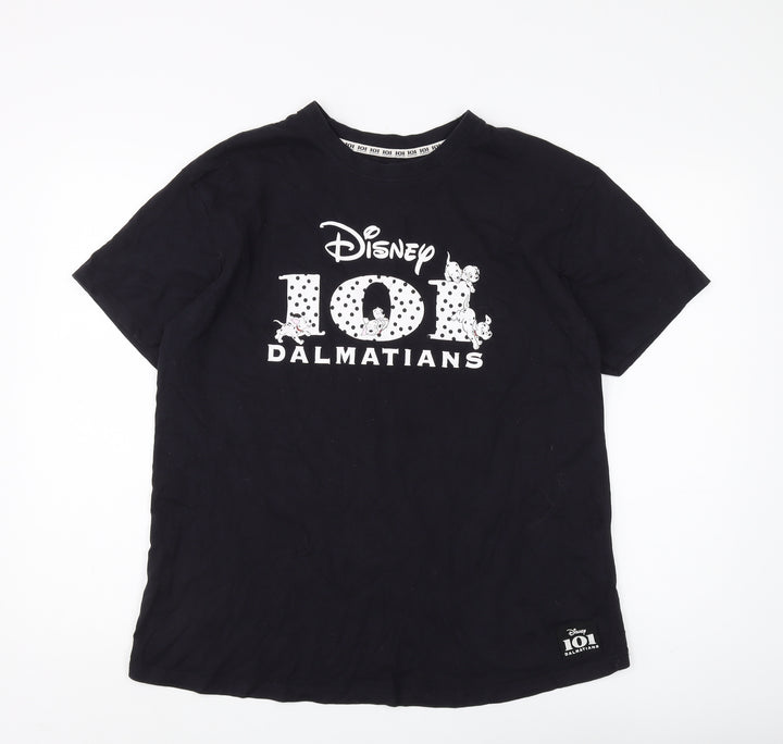 Disney Women's Black 101 Dalmatians T-Shirt, L, Casual
