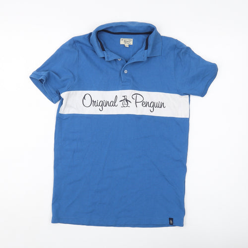 Original Penguin Boys Blue Polo Shirt 12-13 Y Casual Logo