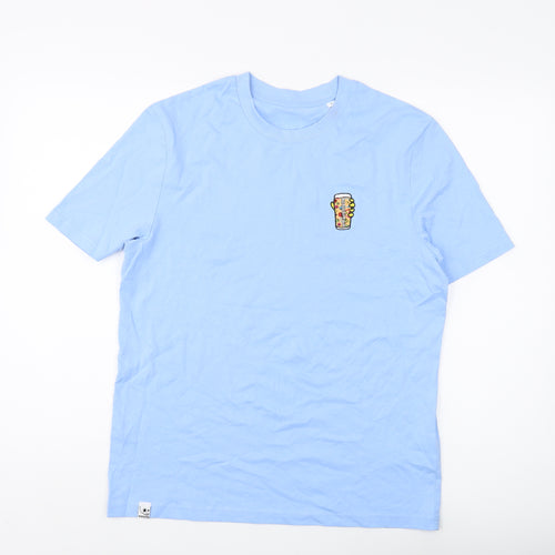 Stanley/Stella Men's Blue Graphic T-Shirt - Size S