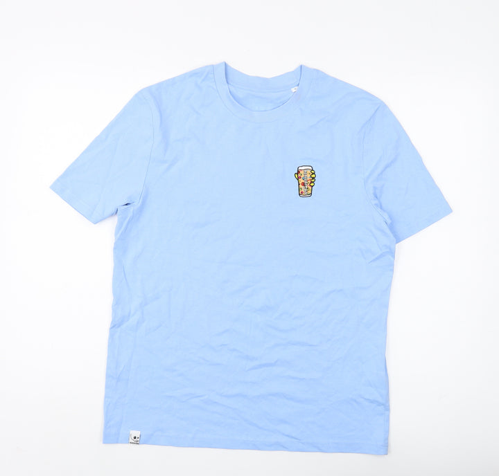 Stanley/Stella Men's Blue Graphic T-Shirt - Size S