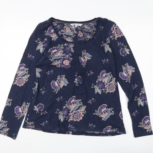 Fat Face Women's Blue Floral Long Sleeve T-Shirt Size 12