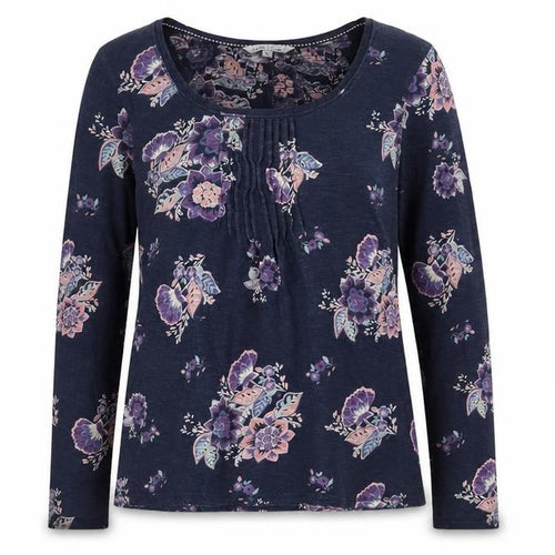 Fat Face Women's Blue Floral Long Sleeve T-Shirt Size 12