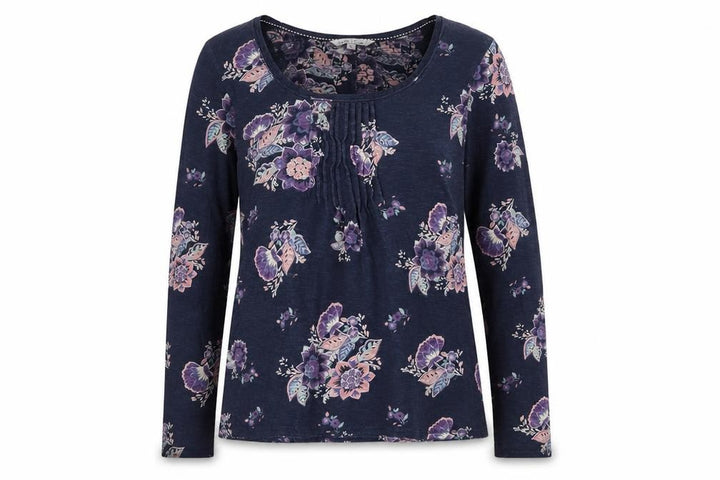 FatFace Women's Blue Floral Long Sleeve T-Shirt Size 12