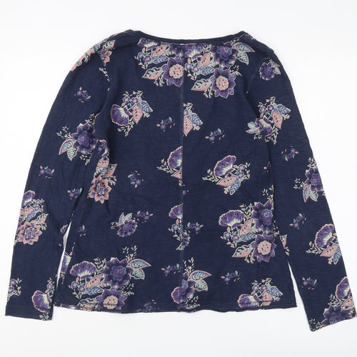 Fat Face Women's Blue Floral Long Sleeve T-Shirt Size 12