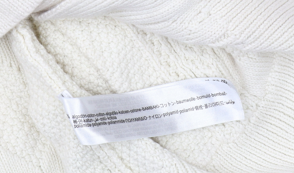 Zara Women's Ivory Cardigan Jumper, S, Cable-Knit
