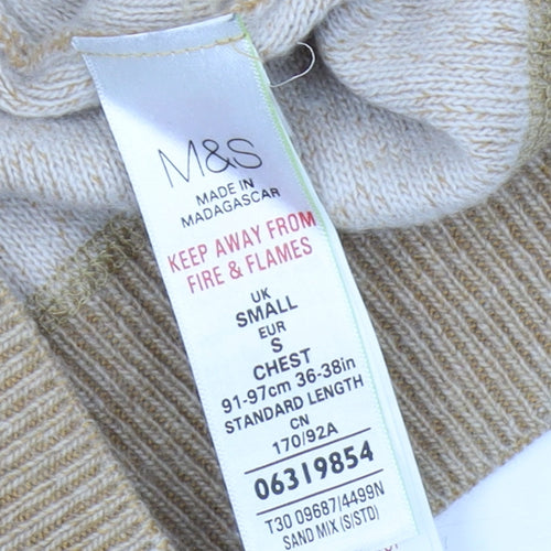 Marks & Spencer Men's Beige Pullover Jumper, Small