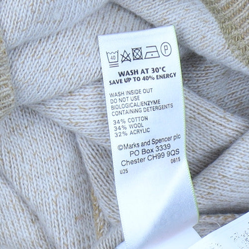 Marks & Spencer Men's Beige Pullover Jumper, Small