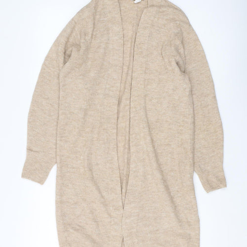 H&M Women's Beige Cardigan Open-Knit Lightweight XS