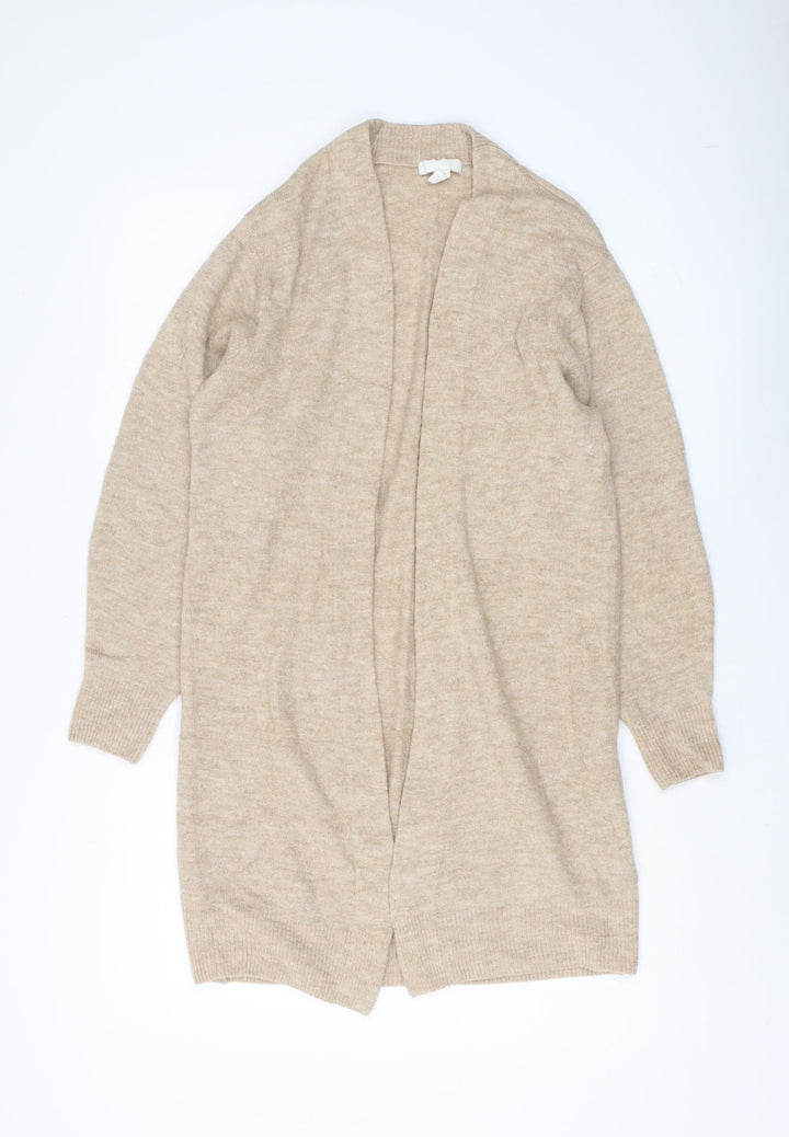 H&M Women's Beige Cardigan Open-Knit Lightweight XS