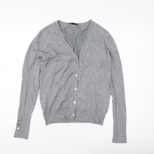 Zara Women’s Grey V-Neck Cardigan Size 12
