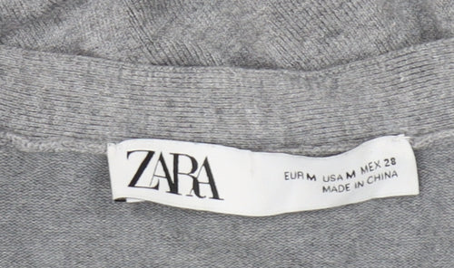 Zara Women’s Grey V-Neck Cardigan Size 12