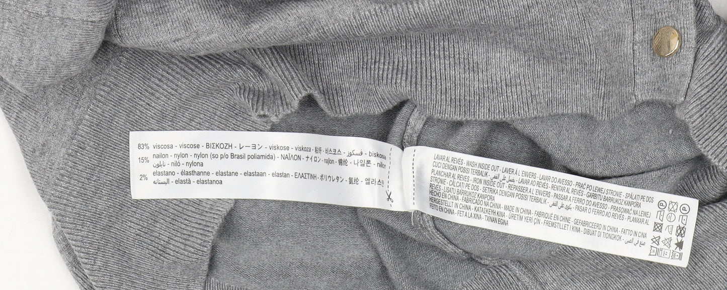 Zara Women’s Grey V-Neck Cardigan Size 12
