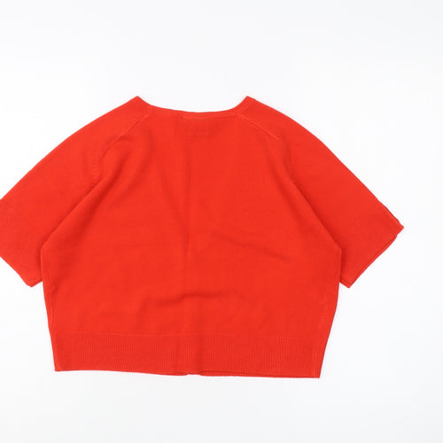 Next Women's Red Cardigan, Size 14, V-Neck, Button Accent