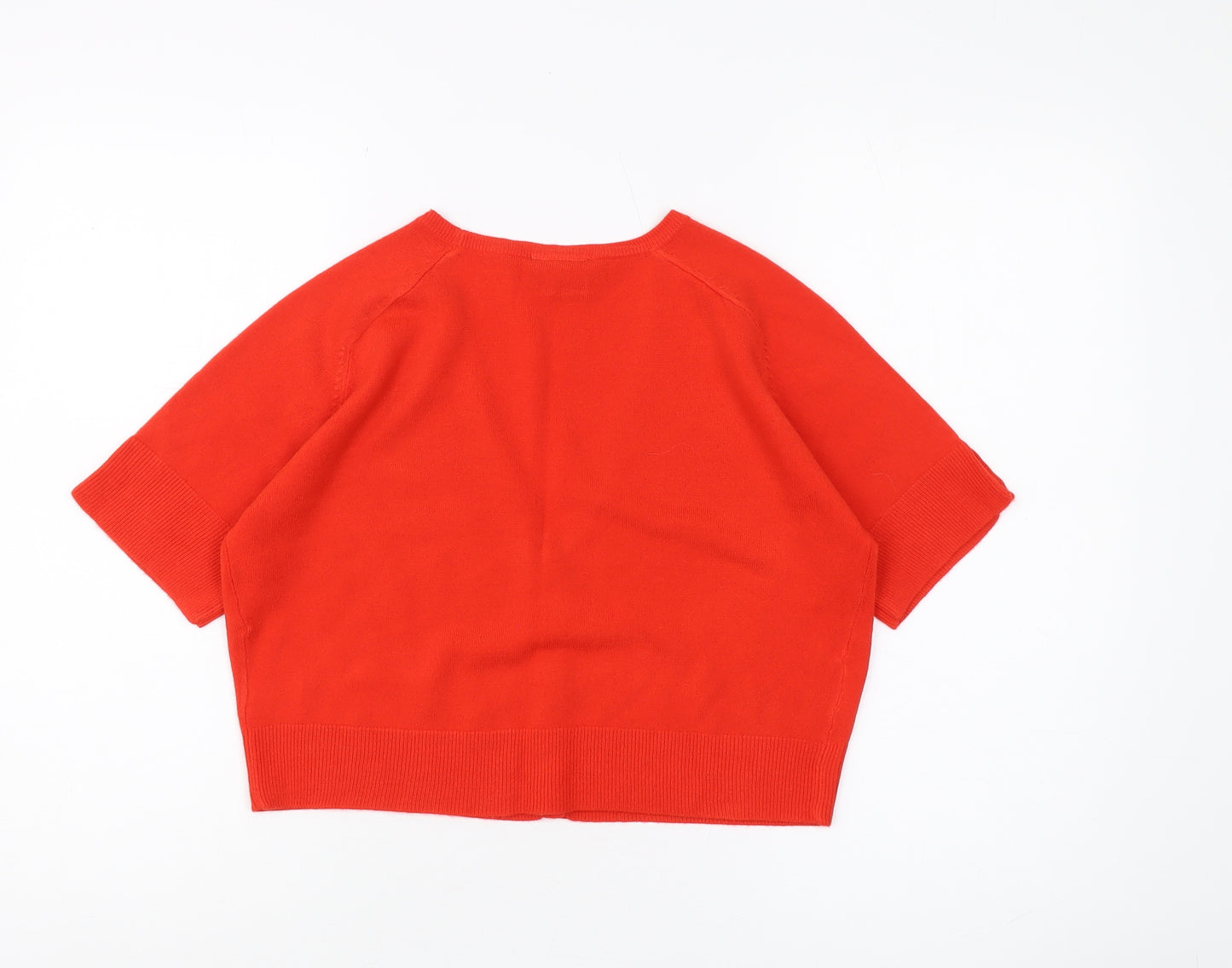 Next Women's Red Cardigan, Size 14, V-Neck, Button Accent