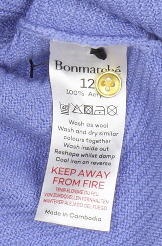 Bonmarché Women's Purple Acrylic Jumper Size 12