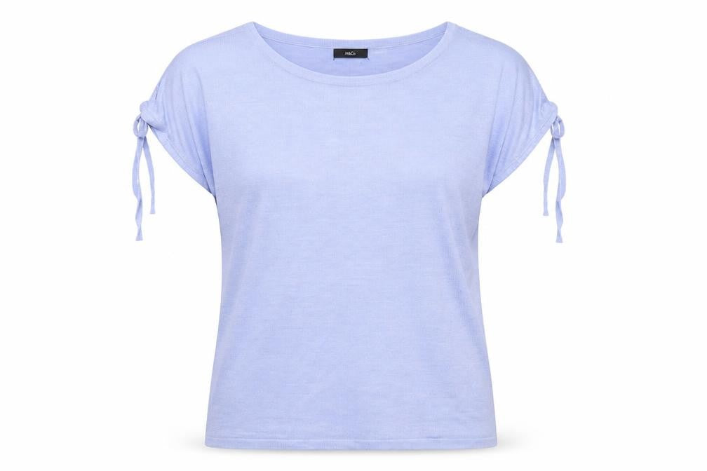 Front view of M&Co Women's Blue Knit Jumper, size 12