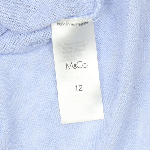 M&Co Women's Blue Knit Jumper Size 12