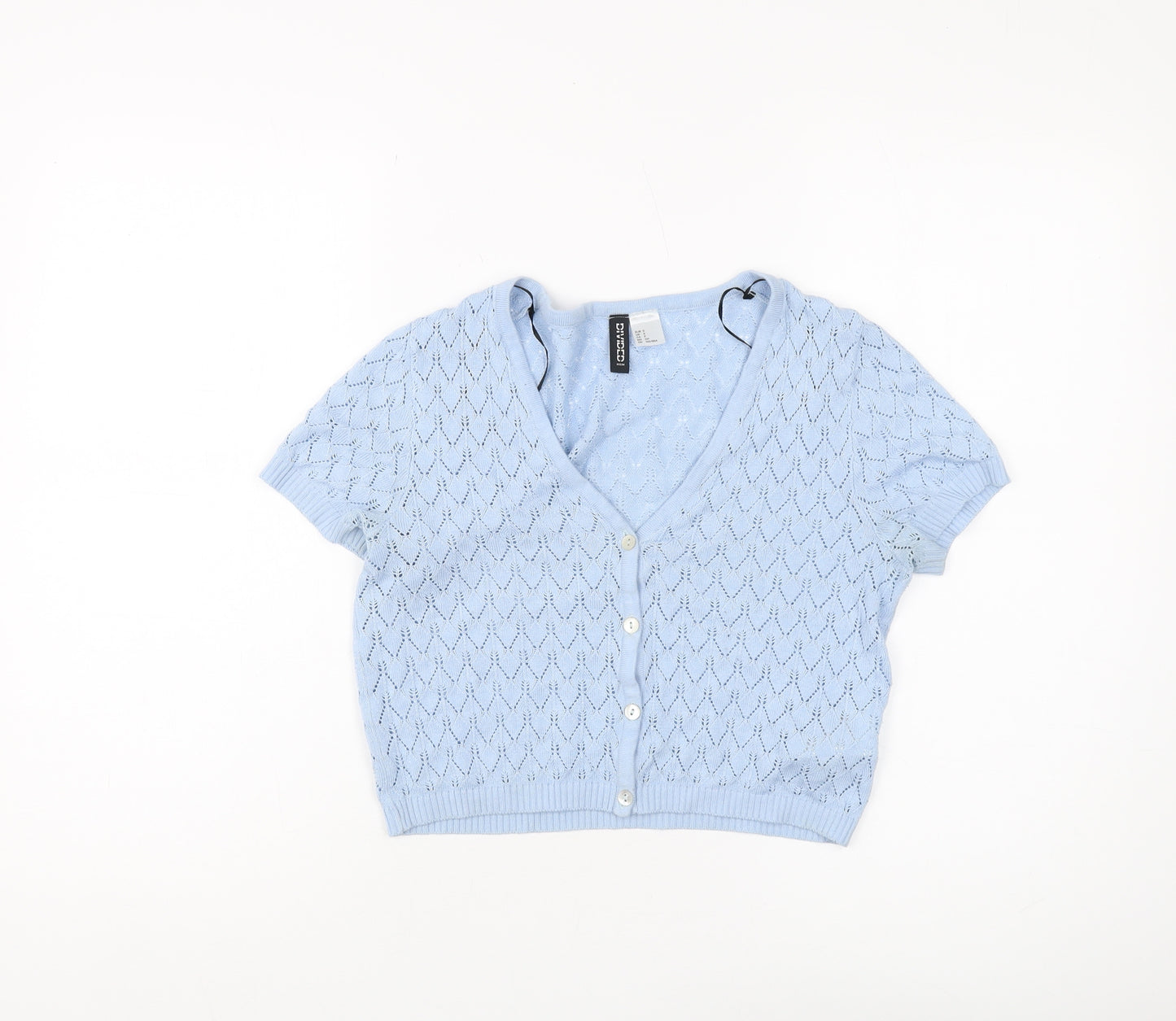 H&M Women's Blue V-Neck Cardigan, Size S