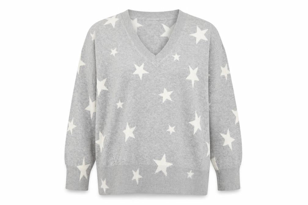Front view of Marks & Spencer Women's Grey Star Pullover, Medium