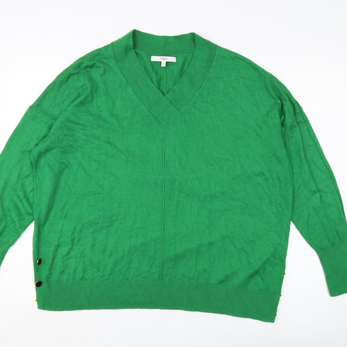Next Women's Green V-Neck Pullover Jumper L