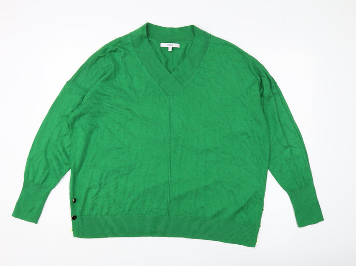 Next Women's Green V-Neck Pullover Jumper L