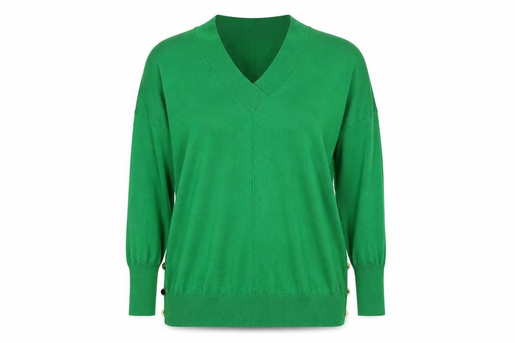 Front view of Next Women's Green V-Neck jumper L