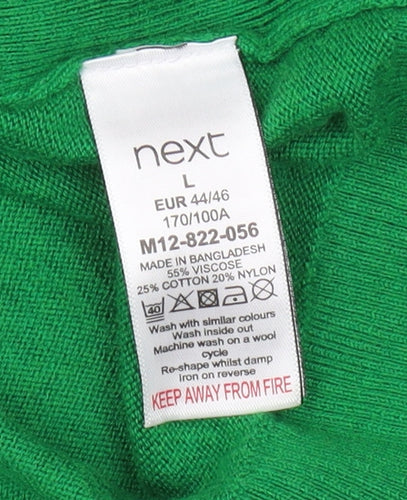 Next Women's Green V-Neck Pullover Jumper L