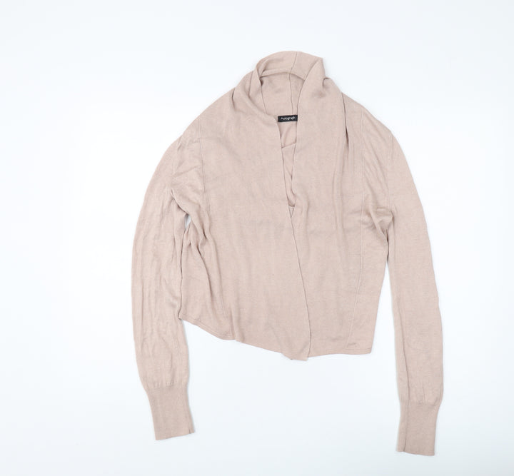 Marks and Spencer Women's Beige Cardigan, Size 8, Cowl Neck