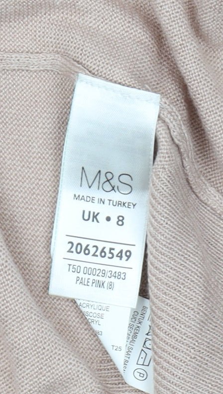 Marks and Spencer Women's Beige Cardigan, Size 8, Cowl Neck