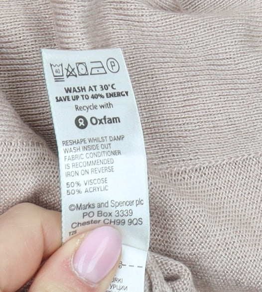 Marks and Spencer Women's Beige Cardigan, Size 8, Cowl Neck