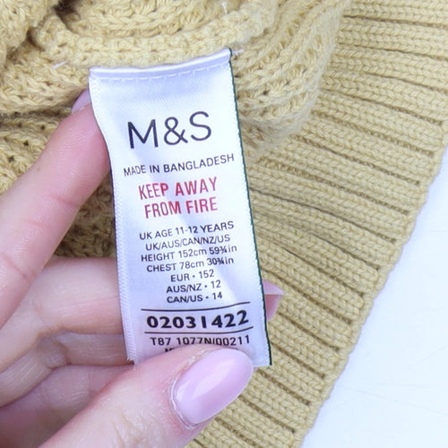 Marks and Spencer Boys Yellow Pullover Jumper 11-12 Years