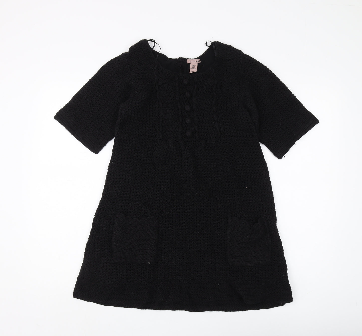 H&M Women's Black Knit Dress Size 6 Casual