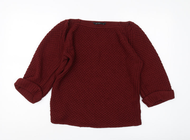 MISO Women's Red Pullover Jumper Size 12