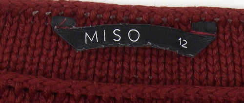 MISO Women's Red Pullover Jumper Size 12