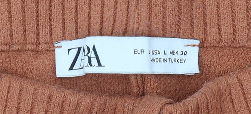 ZARA Women's Brown Jogger Trousers L - Casual Comfort