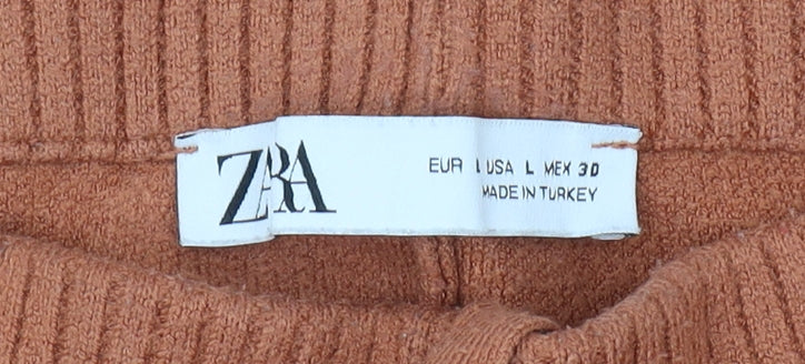 ZARA Women's Brown Jogger Trousers L - Casual Comfort