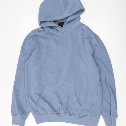 H&M Men's Blue Relaxed Pullover Hoodie XS