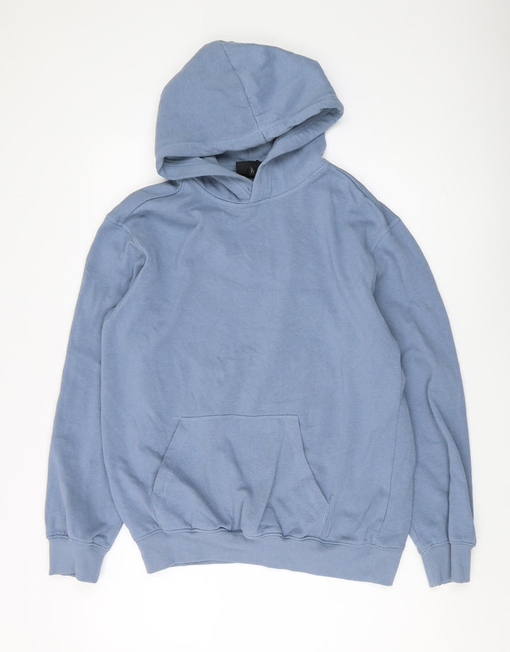 H&M Men's Blue Relaxed Pullover Hoodie XS
