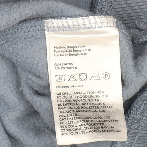 H&M Men's Blue Relaxed Pullover Hoodie XS