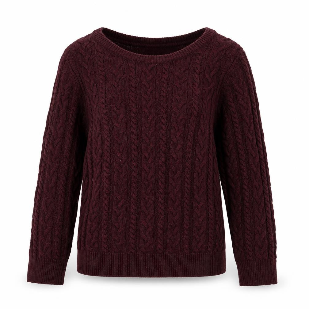 Front view of H&M Women's Purple XS Cable Knit jumper