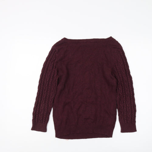 H&M Women's Purple XS Cable Knit Pullover Jumper
