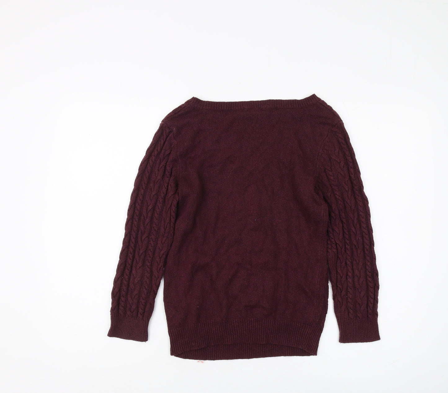 H&M Women's Purple XS Cable Knit Pullover Jumper