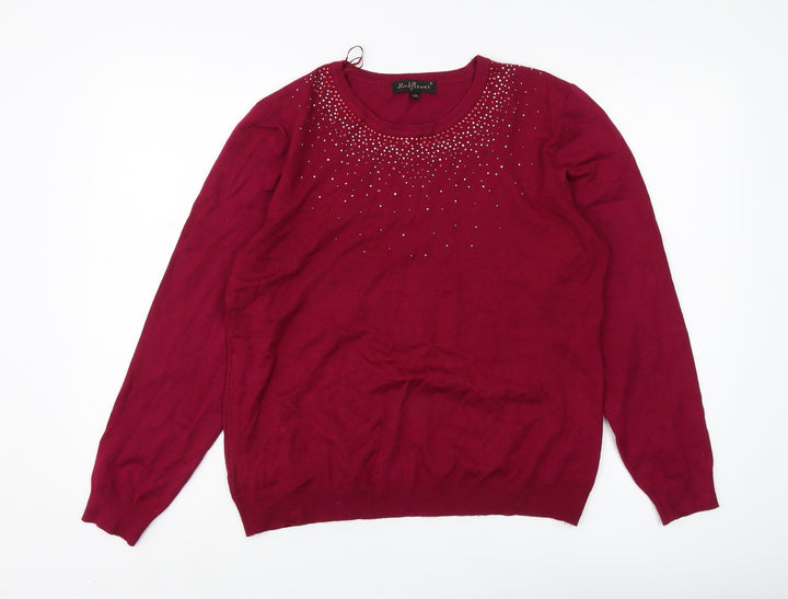 Mudflower Women's Red Pullover Jumper L