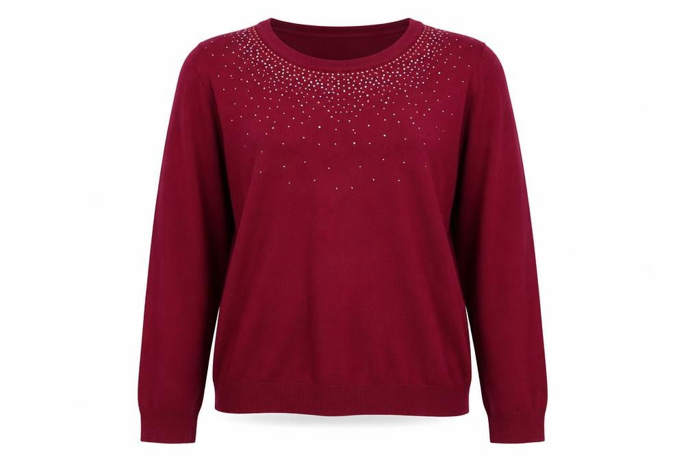Front view of Mudflower Women's Red jumper L